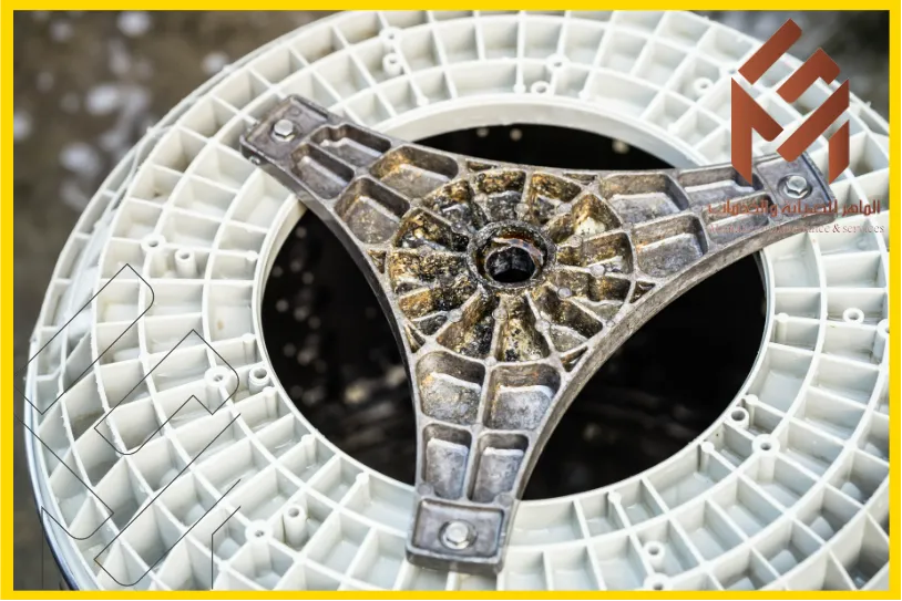 صيانة غسالات ال جي 8 حوض غسالة يبين مشكلة في رمانات الحوض متضررة