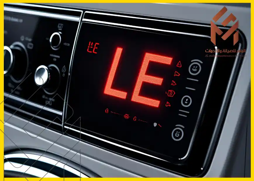 لوحة تحكم جهاز إلكتروني تعرض رمز &quot;LE&quot; باللون الأحمر على شاشة رقمية.