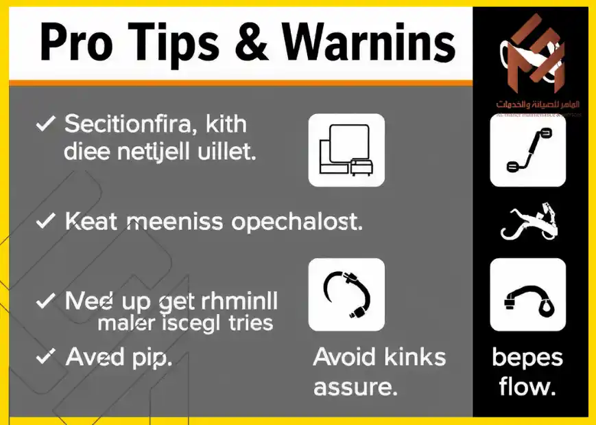 صورة تحتوي على نصائح وتحذيرات متعلقة بالكابلات، مع نص مشوش وغير واضح، ورسومات توضيحية صغيرة تظهر كابلات وشعارات على خلفية رمادية وسوداء.