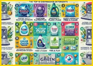 أفضل 10 منظفات لغسالة الأطباق 1 أفضل 10 منظفات لغسالات الصحون مع صور المنتجات وتصاميمها المختلفة.