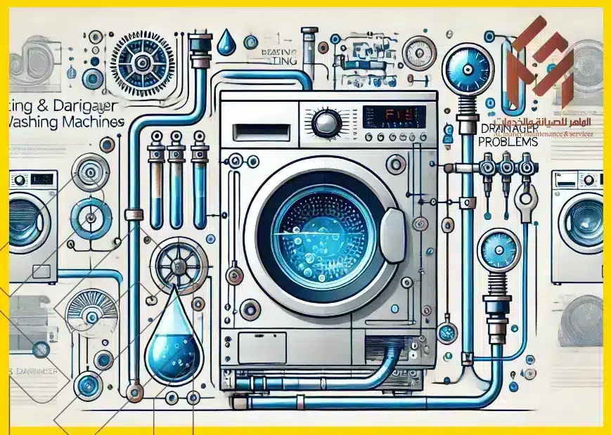 رموز الخطأ لغسالات ومجففات اريستون صورة تظهر تقنيات تسخين الماء ومشاكل تصريف المياه