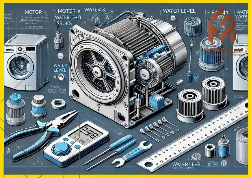 رموز الخطأ لغسالات ومجففات اريستون صورة لمحرك مع أدوات قياس مستوى الماء