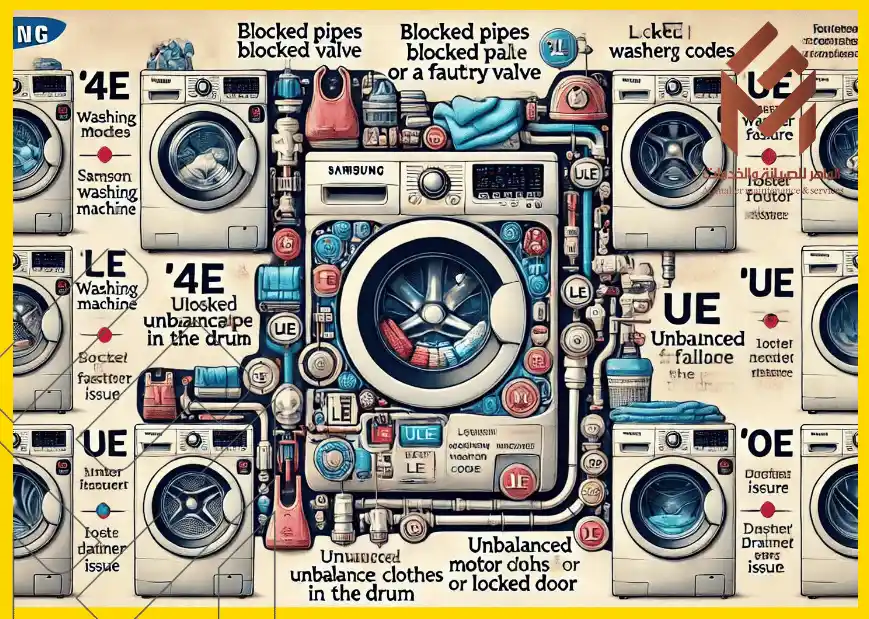 أنواع رموز خطأ غسالة سامسونج العامة