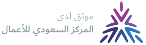 شعار يحتوي على كتابة رمادية وتجريد بصري باللون الأرجواني والأزرق على يمينها.